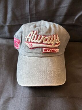 Always 75 Embroidered Baseball Cap - Gray and Red